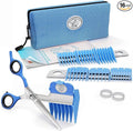 SCAREDY CUT Silent Pet Grooming Kit for Dog, Cat and All Pet Grooming - A Quiet Alternative to Electric Clippers for Sensitive Pets (Left-Handed Blue)