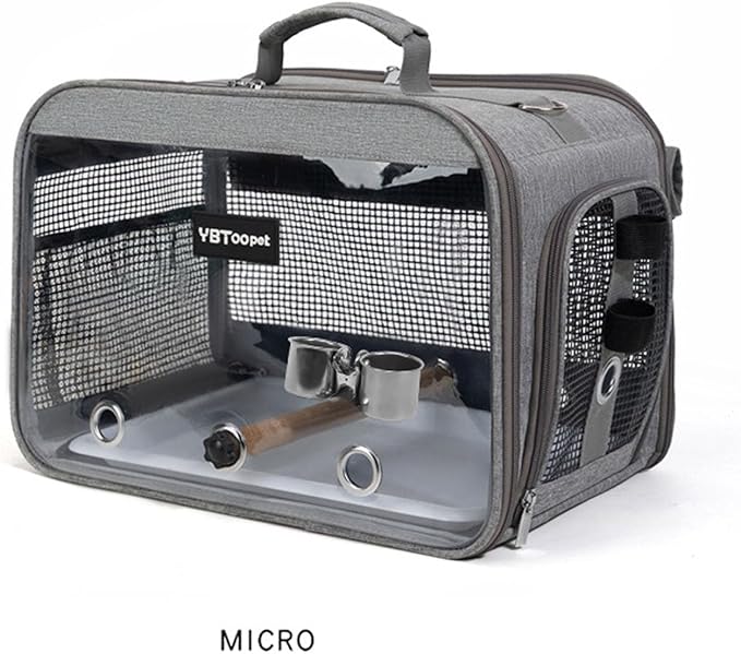 Breathable Small Avian Carrier Backpack Ideal for Short Outings with Built in Food and Water Containers Pet Bird Carrier