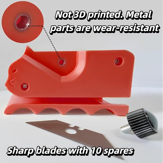 Cardboard Cutter for Cat Scratchers,Includes 10 Blades,3m nylon reusable strap,Non 3D Printed,DIY Cat Scratchers Cardboard Strip Tool,,Cardboard Cutting Machine for Cat Lovers (Red, Non-3D Printed)