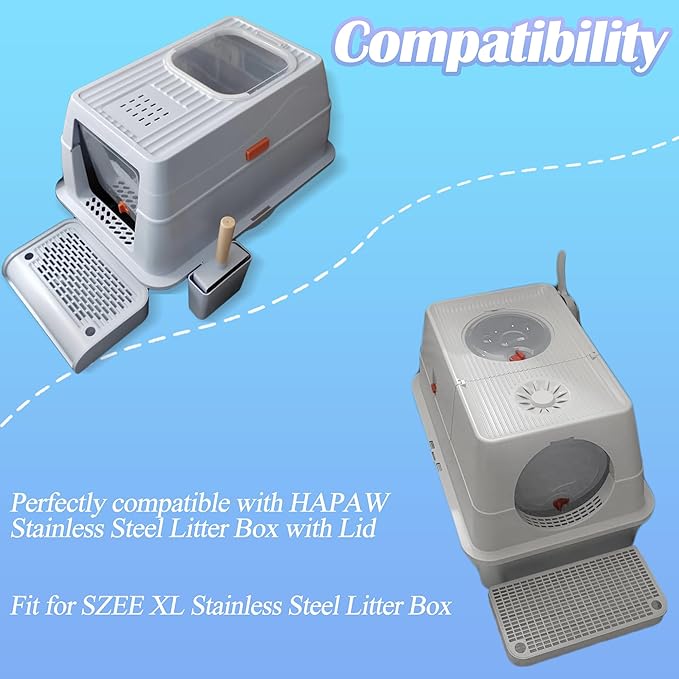 NewKe 6 Pack Activated Carbon Replacement Filters for HAPAW Stainless Steel Litter Box with Lid, Activated Charcoal Filters Compatible with SZEE XL Stainless Steel Litter Box