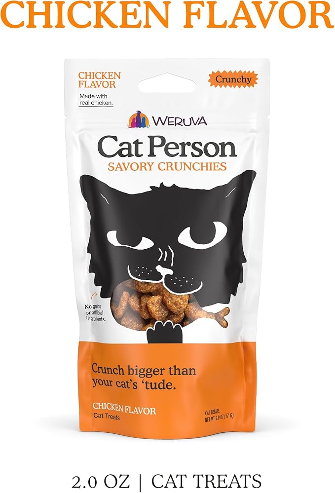 Cat Person, Chicken Savory Crunchies Cat Treats, 2oz Bag