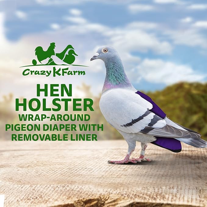 Hen Holster Starter Kit - Wrap-Around Duck Diaper w/Removable Liner & Fixed Tab - Durable, Secure Fit, Easy-to-Wear - Essential Duck Supplies for Real Ducks, Made in USA - Purple, XS