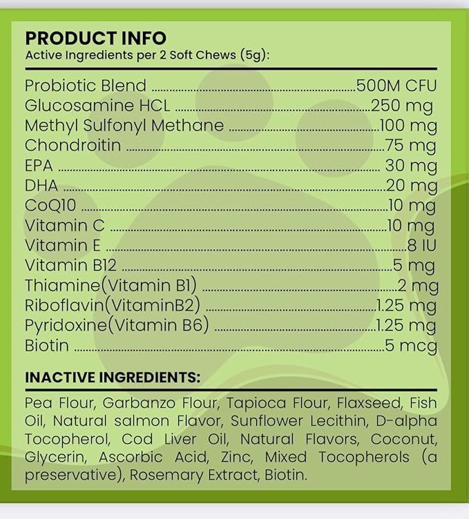 Dog Multivitamin, Chewable Dog Vitamins and Supplements for Hip & Joints, Skin & Coat, Omega 3 Fish Oil for Dogs- Senior & Puppy Multivitamin - Salmon- 120 Soft Chews