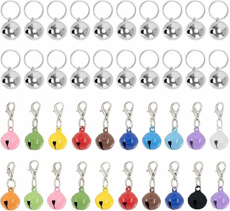 MVVM 40 Pack Pet Bells for Dog Cat, Colourful Dog Cat Collar Bell Pendant Accessories for Kitty Puppy Pet