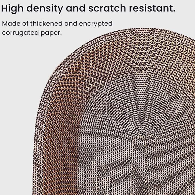2 Pack Large Cat Scratcher Cardboard, Oval Indoor Cat Scratcher Bed Scratcher Pad Board Lounge Couch Cats Bowl Shaped Cat Scratching Post Nest for Cats Grinding Claw Furniture Protector