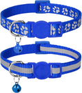 Taglory Reflective Cat Collar Breakaway with Bell, High Visibility Night Strip, Lightweight Adjustable Nylon Collar for Boy Girl Cats, 2 Pack, 7.5-12.5 Inch, Navy Blue
