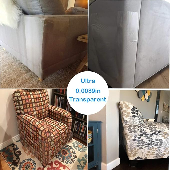 Anti-Scratch Furniture Protectors - 10pcs Clear Double-Sided Cat Scratch Deterrent Tape for Couch, Sofa, Chair & Leather