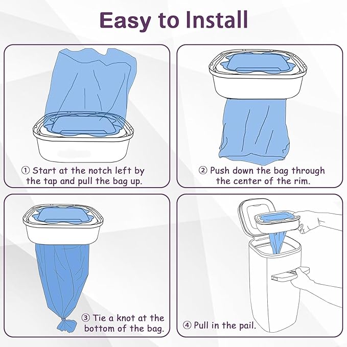 Cat Litter Refill Bags Cartridge Compatible with Genie Litter Standard, Plus, XL and XL+ pails,Lasts Up to 14 Weeks Per Cat (4 Pack)