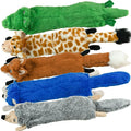 SHARLOVY Dog Squeaky Toys No Stuffing 5 Pack, Plush Crinkle Dog Toys for Large Breed, Durable Doggie Chew Cute Animals Puppy Toy for Teething