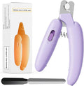 Dog Nail Clippers,Dog Nail Trimmers for Small Medium Dogs and Cats - Professional Grooming Tool with Safety Lock, Sharp Stainless Steel Blade Prevents Splitting，Includes Nail File (Purple-mini)