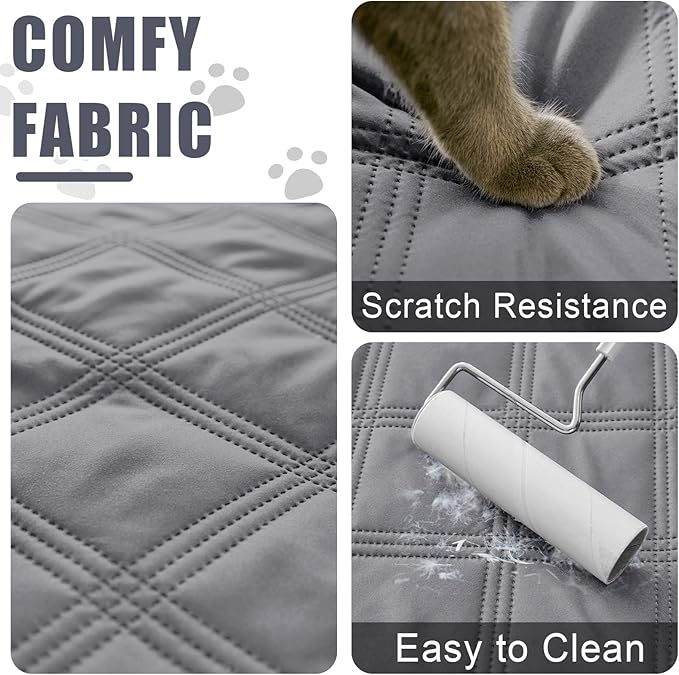 Smiry Waterproof Dog Bed Cover Blanket 30x70, Soft Reversible Pet Blanket, Washable Leakproof Cats Dogs Couch Cover for Sofa, Couch, Furniture, Lattice, Grey/Dark Grey (Pack of 2)