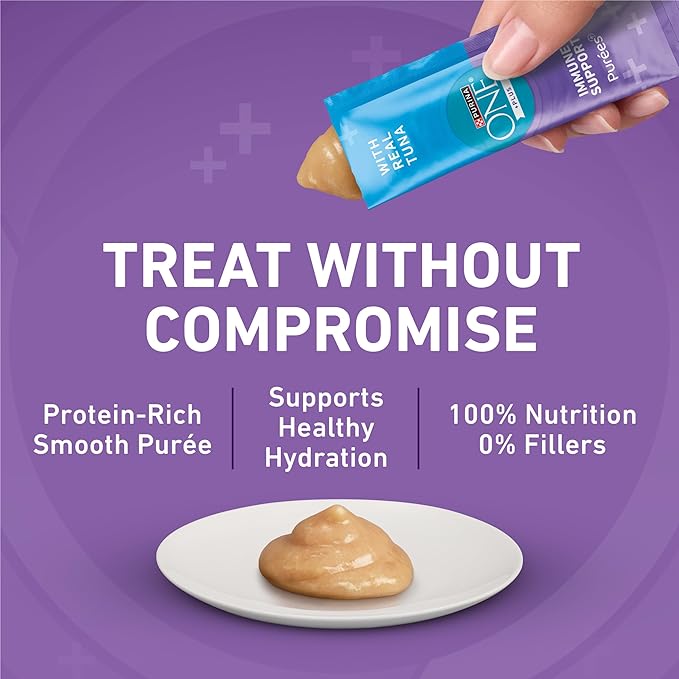 Purina ONE Plus Immune Support Purees with Real Tuna Lickable Cat Treats - 1.4 oz (Pack of 4)
