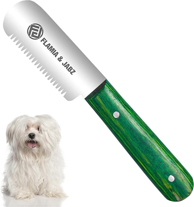 FLAMIA & JABZ FJ Professional Stripping Knife, Right handed, 3 inch blade (Stainless Steel) (Coarse, Green)