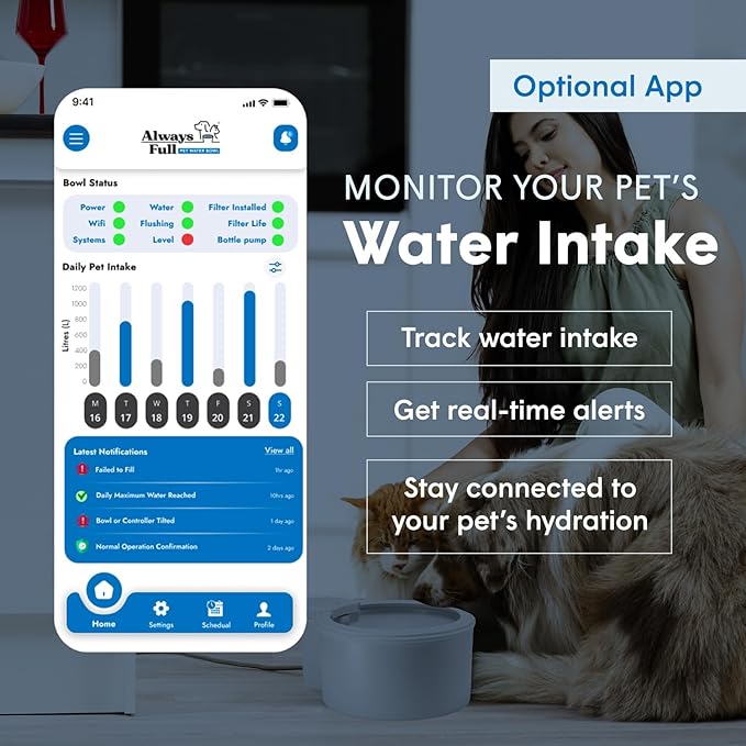 Active Carbon & Cotton Pet Water Filter for Always Full® Pet Water Bowl | Dual Filtration System Removes Impurities, Odors & Bad Tastes, Cat and Dog Bowl Filter Replacement, 3 Pack