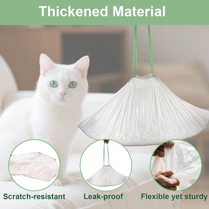 20 Count 36" x 18" Cat Litter Box Liners bag xl extra large, 2 Rolls Drawstring Litter Bags, Extra Thick Litter Pan Liners Heavy Duty,（2-Pc/20 Counts）