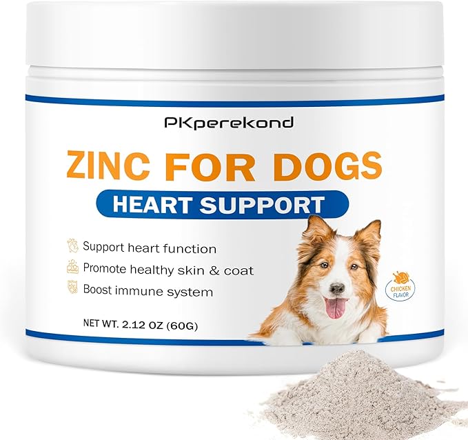 Zinc for Dogs, Heart Support Supplement for Dogs, Promote Heart Function, Healthy Skin and Coat, Strengthen Immune Function, Cellular Growth with Biotin, Selenium and Vitamins