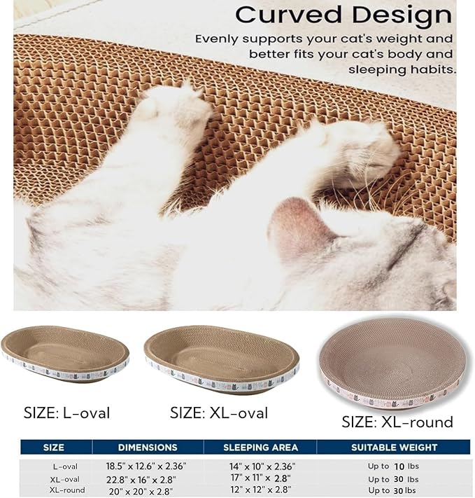 2 Pack Extra Large Cat Scratcher Cardboard, Round Scratcher Bed Scratch Bowl, Scratching Lounge Couch Round Shaped Cat Scratch Board Nest for Indoor Cats Furniture Protector