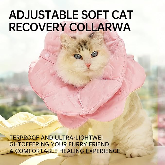 Touchdog Soft Cat Cone Collar, Waterproof Recovery Collar for Cats After Surgery, Lightweight Elizabethan Collar for Kittens, Small to Large