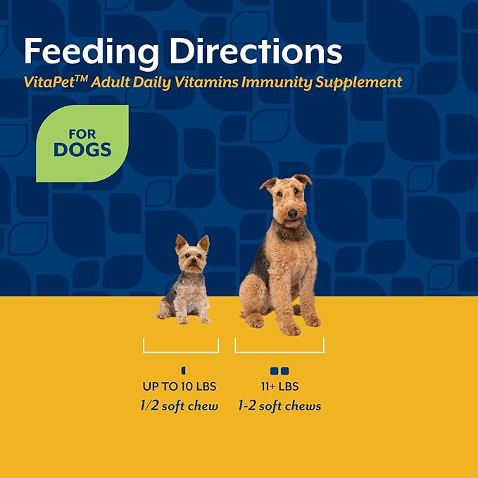 NaturVet VitaPet Adult Daily Vitamins Plus Breath Aid for Adult Dogs, 60 ct Soft Chews, Made in The USA with Globally Source Ingredients