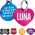 GoTags Dog Tags, Personalized Engraved Dog and Cat ID Tags for Pets, Custom Engraved on Both Sides, Various Shapes Including Bone, Round, Heart, Bow Tie, Star, and Badge (Heart, Small - Pack of 1)