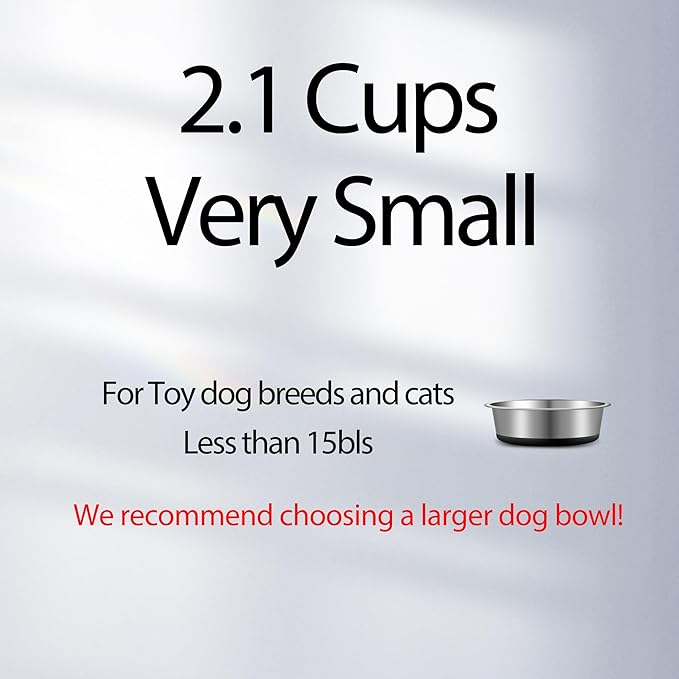 Stainless Steel Dog Bowls Set of 2, Anti Rust Metal & Non Slip Rubber Base, Heavy Duty Large Feeding Dishes, Food Grade BPA Free, Food and Water Bowl for Meduim Dogs (64oz, 8cup)