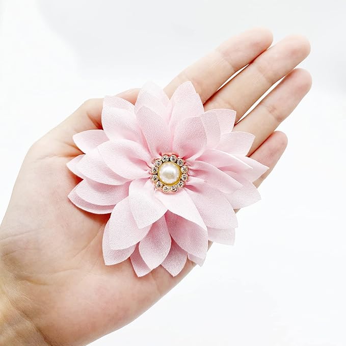 Collar Flowers with Pearl, 20 Pcs Dog Collar Bow Ties Multi-Color Dog Charms Flower for Cat Puppy Grooming Accessories(Medium)