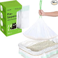 14 Count Cat Litter Box Liners, Drawstring Large/Jumbo Cat Litter Liner Bags For Litter Box, Kitty Litter Liner Heavy Duty Pre-Separated 36" x 16"