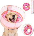 Inflatable Dog Cone Collar with Enhanced Anti-Licking, Soft Neck Donut for Dogs Cats, Recovery Pet Cone Collar After Surgery for Large Medium Small Dogs (Donut Pink2, X-Large)