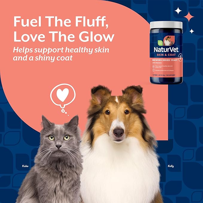 NaturVet Brewers Dried Yeast Formula with Garlic Flavoring Plus Vitamins for Dogs and Cats, Powder, Made in The USA with Globally Source Ingredients 1 Pound