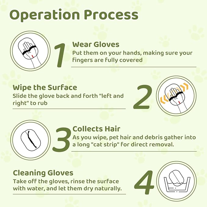 Pet Grooming Gloves, Double Sided Pet Hair Removal Gloves, Cat Dog Hair Removal Gloves, Pet Grooming Gloves Brush Tool for Carpet Couch Clothing Furniture