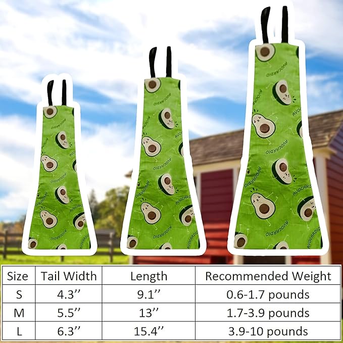 Chicken Duck Goose Diaper Washable Pet Fruit Print Diapers for Hens Roosters Poultry (Avocado, Large)