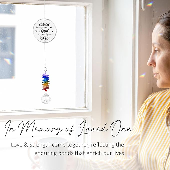 Glass Ornament Suncatcher - Sympathy Gift for Loss of Loved One - Heartfelt Comfort Ornaments - Mother's Day for Mom Dad - Miscarriage & Infant Loss Memorial Keepsake