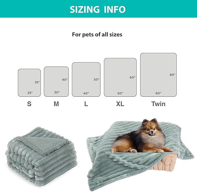 Waterproof Dog Blanket, Soft Fleece Blanket for Couch Protector, Reversible Pet Blankets Furniture Protector Cover for Small Medium Large Dogs Cats (Green, 50"x60")
