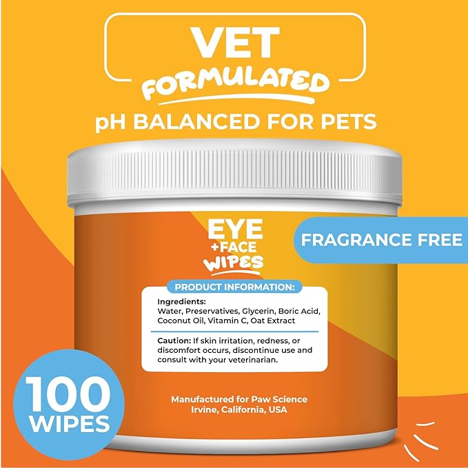 Dog & Cat Ear Cleaner Wipes – Pet Finger Wipes for Cats & Dogs – Cleaning, Soothing, & Deodorizing Itchy Ears – Ear Relief Solution Wash (Unscented)