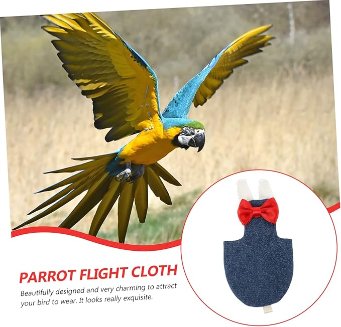 BESPORTBLE Adjustable Small Bird Diaper Flight Suit for Parakeets Cockatiels Pigeons Lightweight Breathable Cotton Cloth Bird Diaper Harness Outfit for Pet Reusable Comfortable
