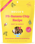 Bocce's Bakery PB Banana Chip Recipe Treats for Dogs, Wheat-Free Everyday Dog Treats, Real Ingredients, Baked in The USA, Natural Soft & Chewy Cookies, Peanut Butter, Bananas, & Carob, 6 oz