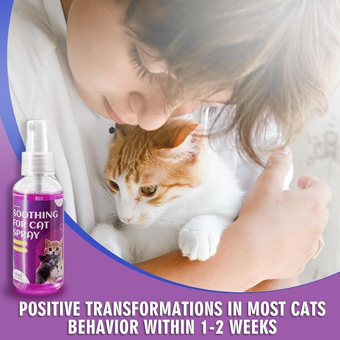 Cats Calming Pheromone Spray & Calming Solution for Cats, Anti Anxiety Pet Products - Feline Calm Pheromones, Cats Reduces Scratching Furniture Peeing Marking Calming Cat for Travel 240 ml