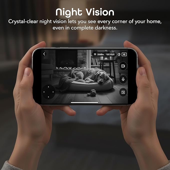 Geeni Scope Ultra 2K 360 Smart Auto-Follow Indoor Camera – 1440p Video Resolution, Wi-Fi Connectivity, Alexa & Smartphone Control, Wall Mountable, Pet & Elderly Monitoring Camera, White