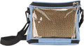FLEXMAN Bird Carrier Bag, Portable Small Bird Travel Cage, Transparent Lightweight Breathable, Two Way Zipper Parrot Travel Cage with Side Pockets for Parrots, Birds, Hamsters, Small Lizards (Blue)