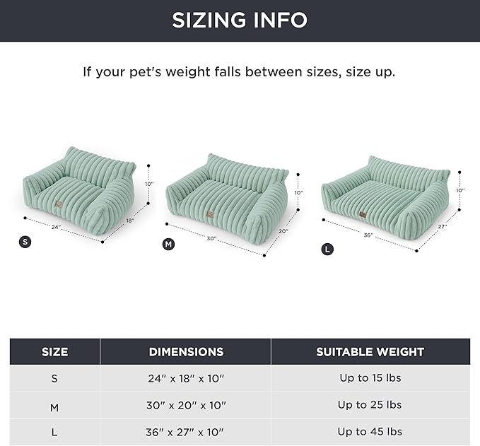 Bedsure ComfyFleece Cute Cat Couch for Pets - Fluffy Cat Sofa with Premium Soft Corduroy Fleece, Fuzzy Pet Couch Bed with Washable Cover, Supportive Pet Chair for Indoor Cats, 24inch, Garden Green