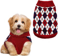 Dog Sweaters for Small Dogs,Christmas Argyle Winter Xmas Pet Clothes, Pet Shirts for Kitten Puppy,Red Boys Girls Winter Knitwear Warm Clothes Medium