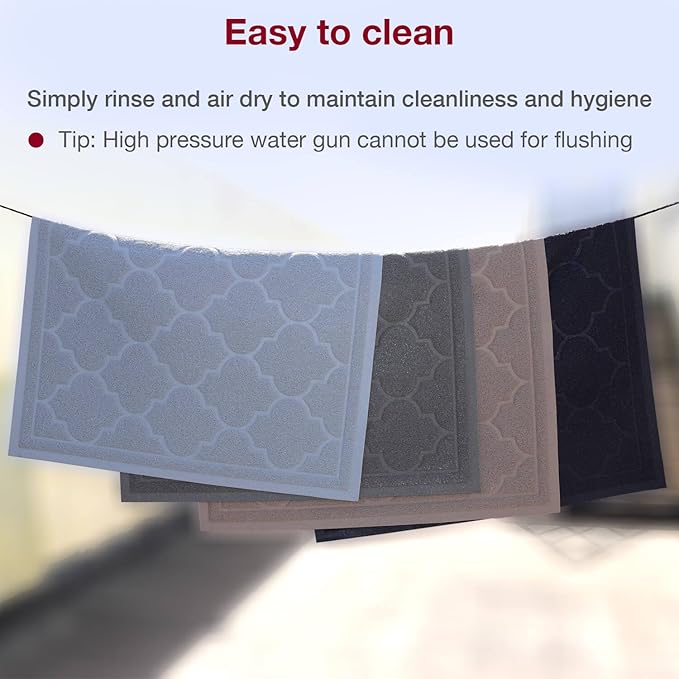 Cat Litter Mat Litter Trapping Mat, Non-Slip, Less Waste Cat Litter Box Mat,Door mats, Entrance mats，Waterproof, Anti Slip, and pet Urine Resistant，47" x 36" LightBlue