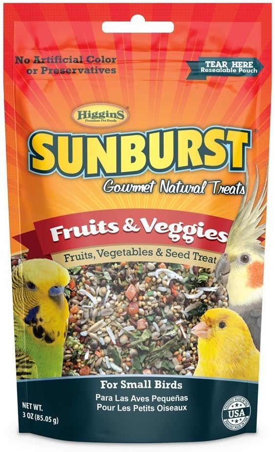 Higgins Sunburst Fruits & Veggies Gourmet Treats for Small Birds (2 Pack)