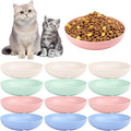 [12 Pack] Cat Dishes Whisker Friendly, Shallow Wide Pet Food and Water Bowl, 5.5 Inch Cat Food Dish, Friendly Wet Feeding Bowl, Durable Wheat Straw Pet Bowls, Pet Plate for Kittens (Indoor/Outdoor)