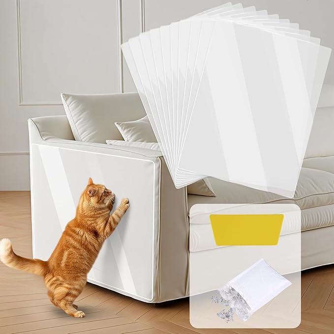 20 Pcs Cat Scratch Furniture Protector, Single-Sided Self Adhesive 14in Couch Protector from Cat Claws