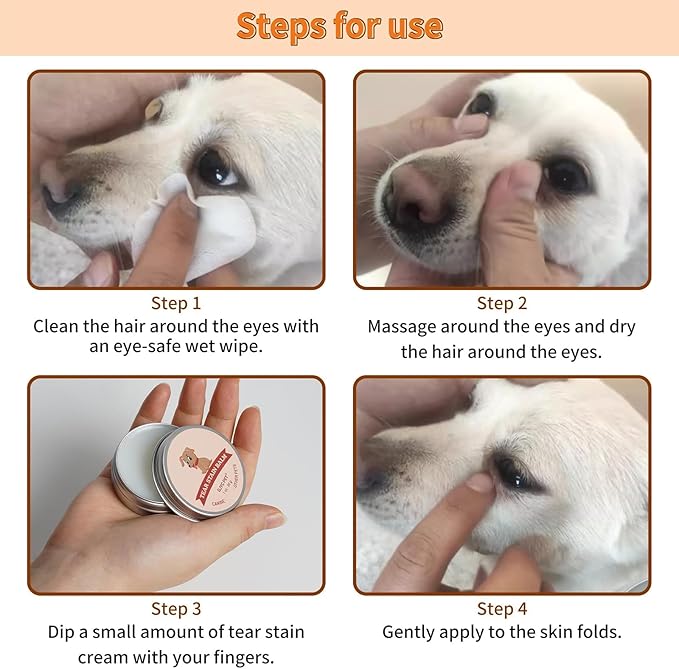Tear Stain Remover for Dogs 1oz - Dog Tear Stain Remover for White Dogs, Pet Eye Cleaner, Dog Eye Care for Tear Stains, Dog Eye Booger Remover, Cat Tear Stain Remover, Eye Stain Remover for White Fur