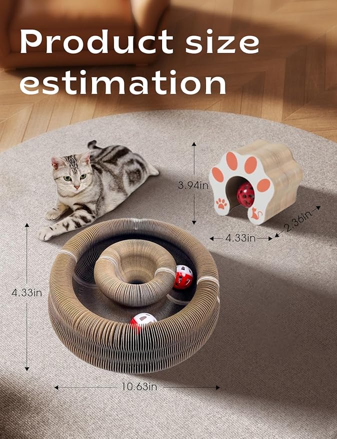 2 Pack Kitty Kurlzs Cat Scratcher Toy, Magnet Kitty-Curls Twisty Paws Cat Toy, 2026 Upgrade KittyKurls Cat Scratcher with Play Balls, Twisty Paws Cat Toy for Indoor Cats