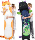 Mewaii Long Cat Plush 5 Sizes, 120% Extra Filling Giant Plushness Kids Body Pillow, Kawaii Cute Brown Cat Stuffed Animals Plushies, Big Long Body Pillow Cat Plush Gift for Girls 44”