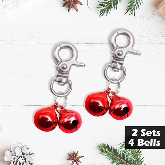 EXPAWLORER Pet Bells for Dog Cat Collar Charm - 2 Pack Cat Collar Accessories Bells Loud, Pet Jingle Ornament Training Pendant Neck Decoration, Tracker for Saving Birds, Red