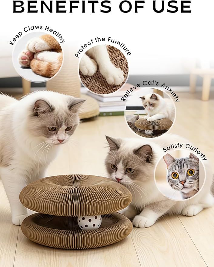 2 Pack Kitty Kurlzs Cat Scratcher Toy, Magnet Kitty-Curls Twisty Paws Cat Toy, 2026 Upgrade KittyKurls Cat Scratcher with Play Balls, Twisty Paws Cat Toy for Indoor Cats